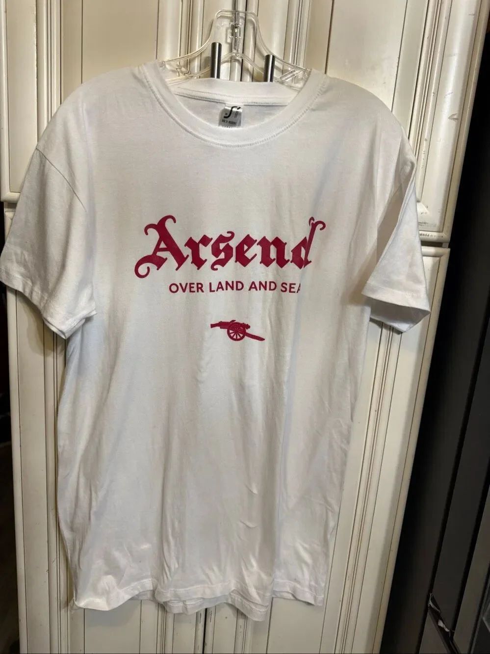 Sol's Adults Arsenal Crew Neck Short Sleeve Graphic T-Shirt White Red Large